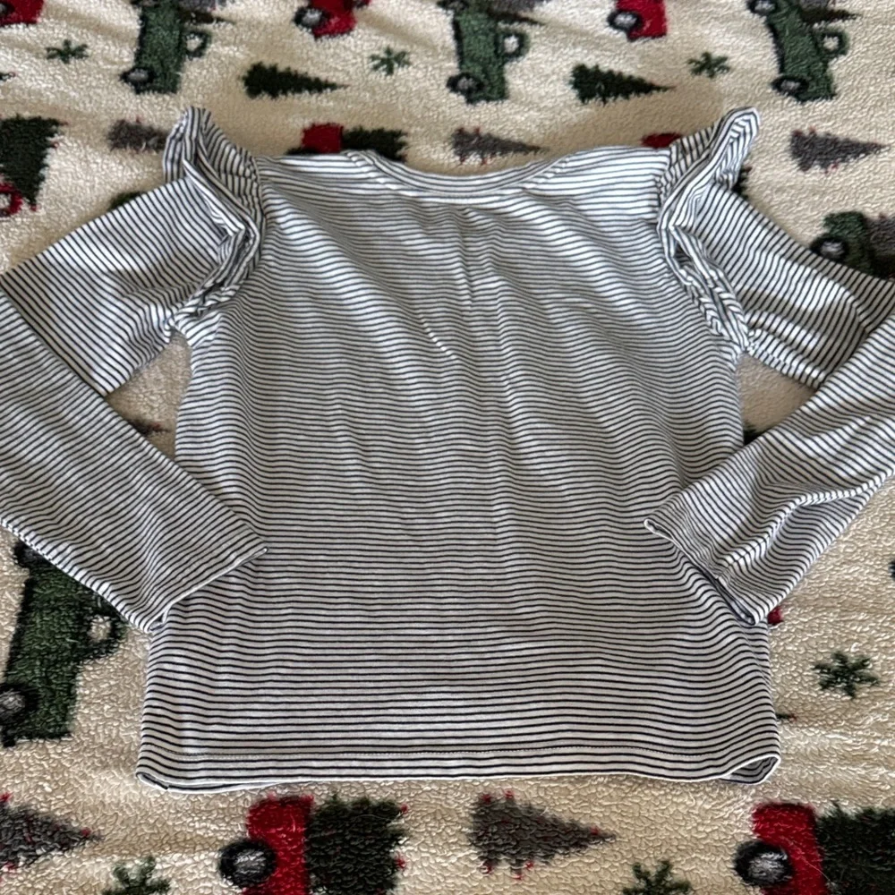Vineyard Vines Striped Kids Shirt with Ruffle Sleeves - Picture 7 of 7